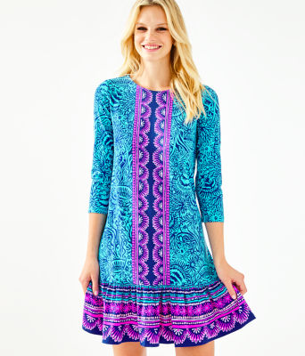 Lilly Pulitzer Ophelia Swing Dress In Bermuda Blue Ocean Motion